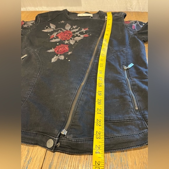 🩶 Monari embroidered moto-style jacket, estimated size L (based on measurements) - Picture 4 of 11